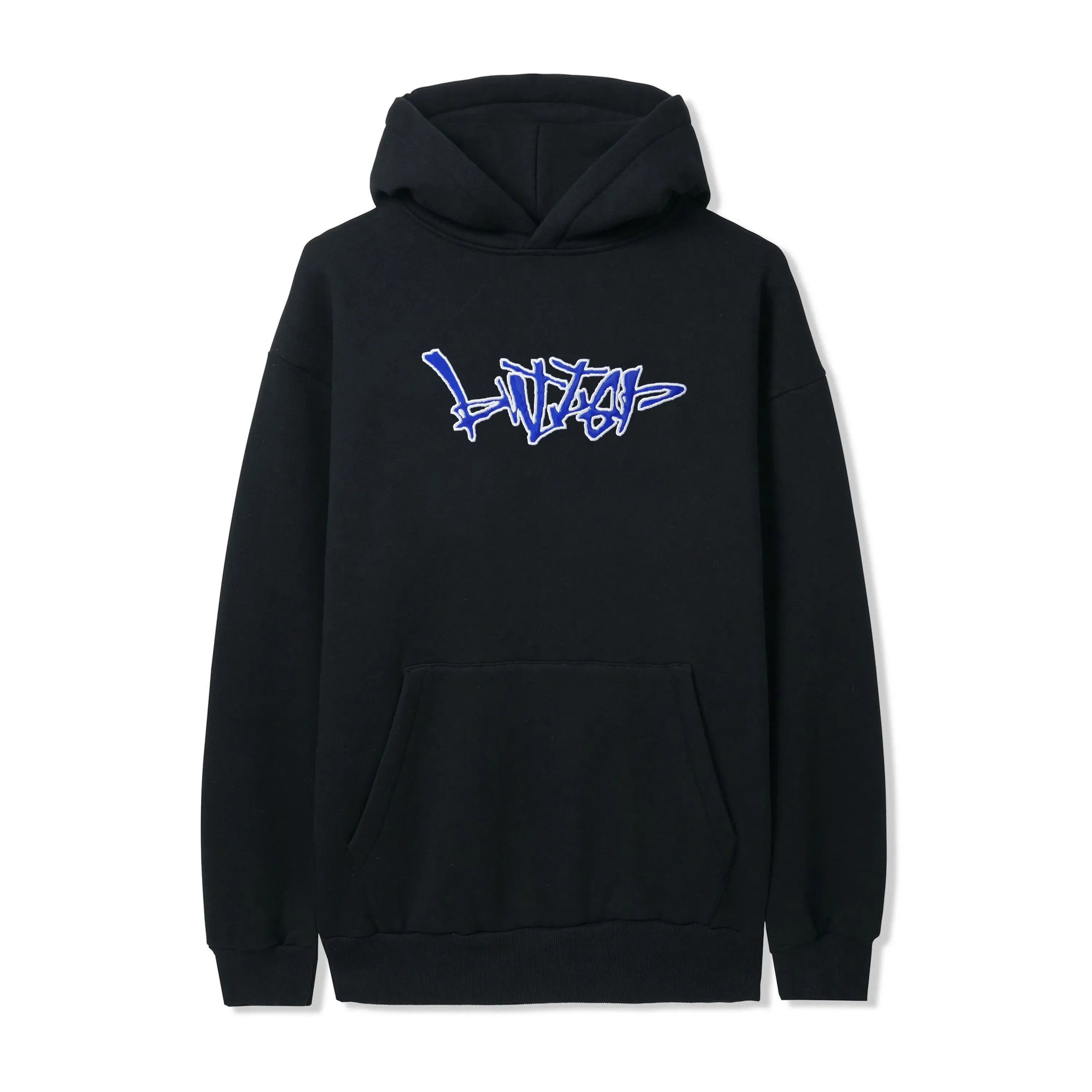 Scratch Applique Pullover Hood, Black