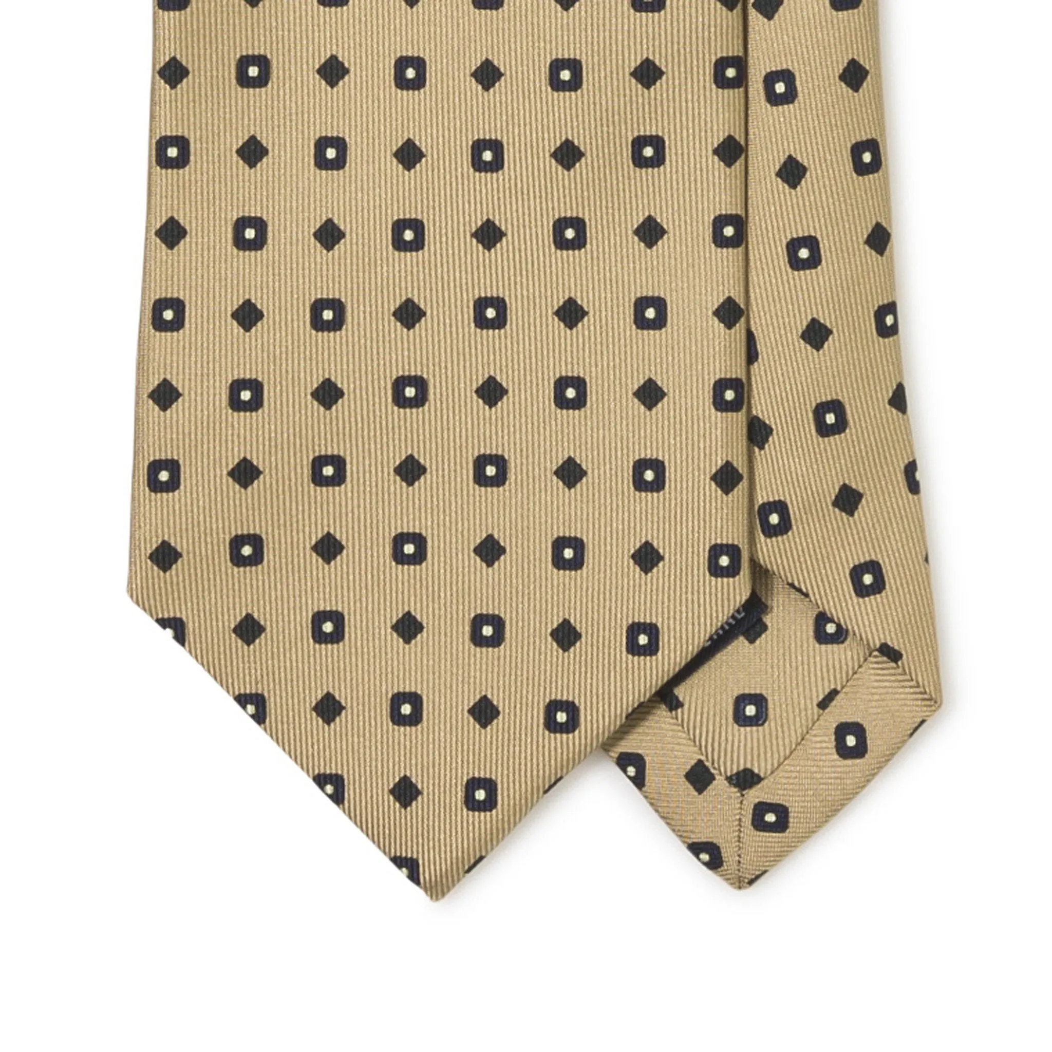 Silk Foulard Mini Diamond and Square Print Tie