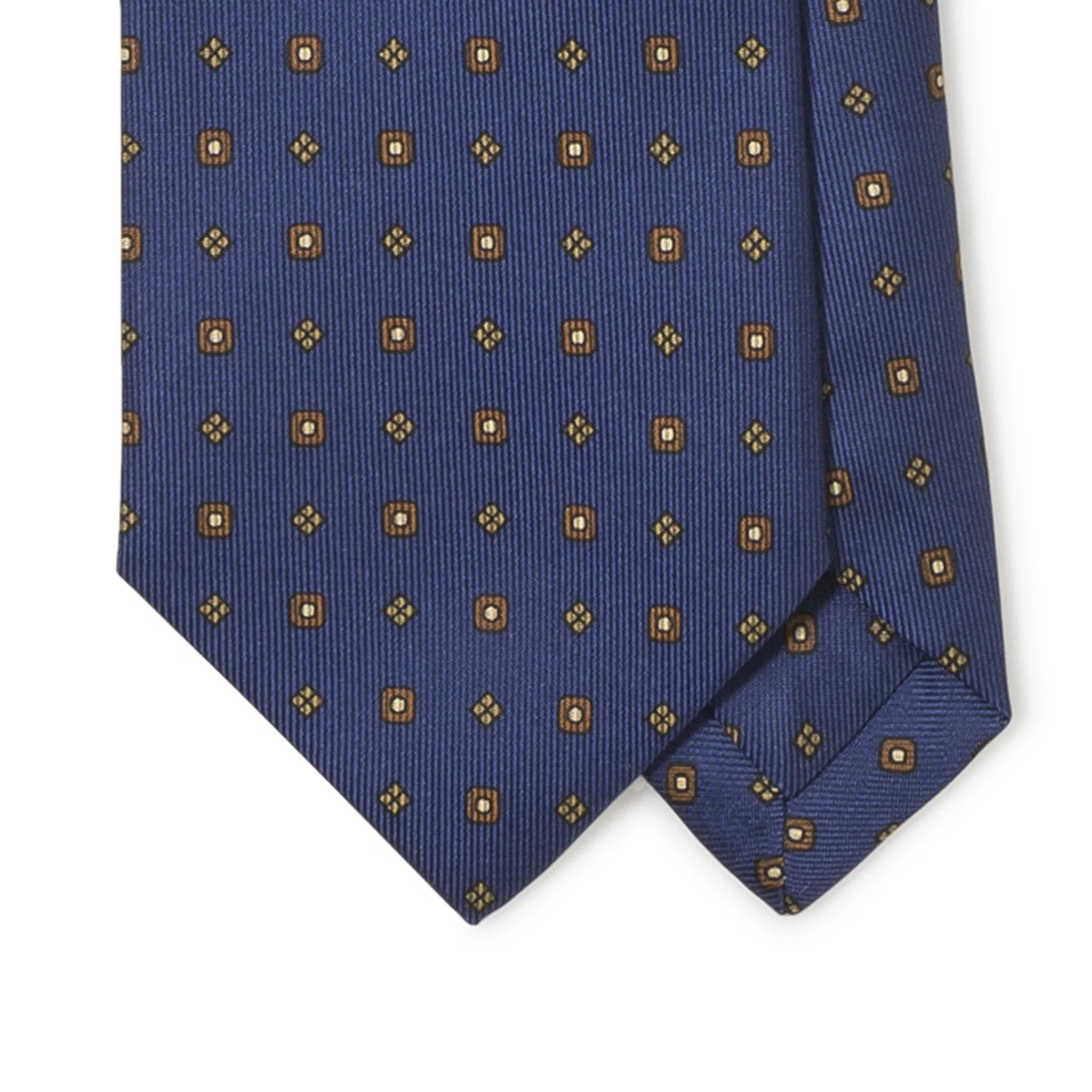 Silk Foulard Mini Diamond and Square Print Tie