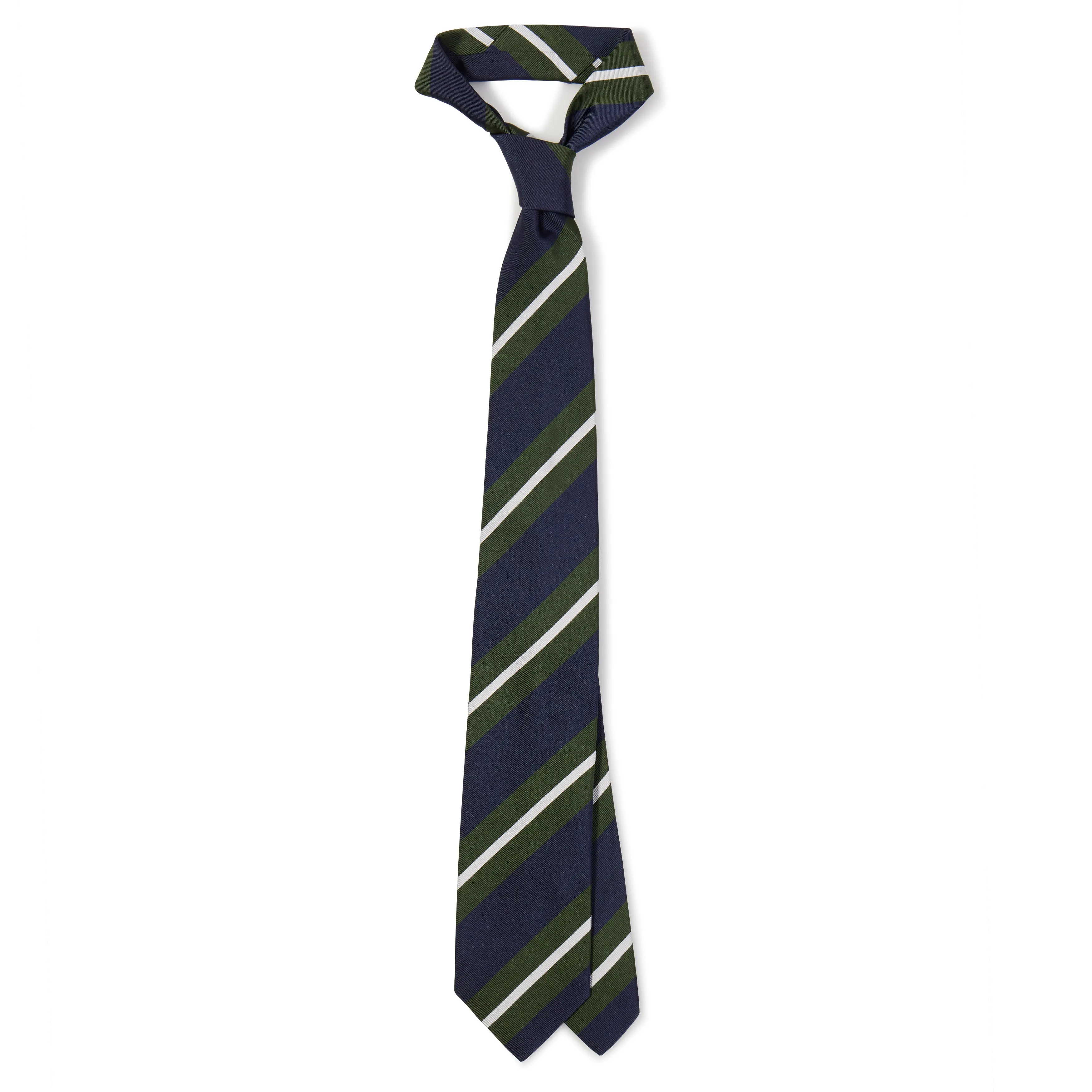 Silk Mogador Regimental Stripe Tipped Tie