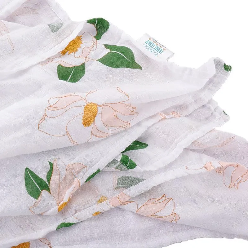 Southern Magnolia Baby Muslin Swaddle Receiving Blanket