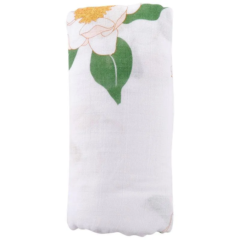 Southern Magnolia Baby Muslin Swaddle Receiving Blanket