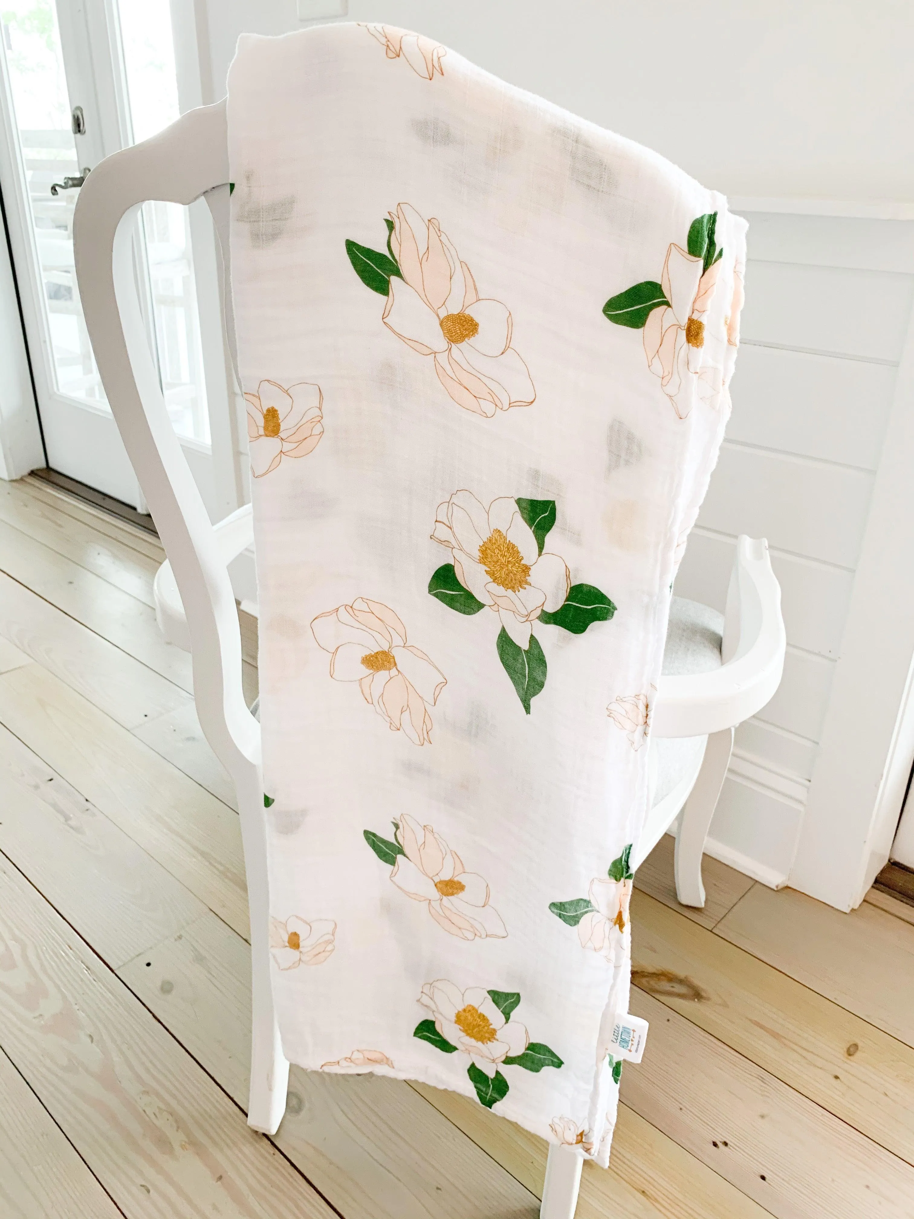 Southern Magnolia Baby Muslin Swaddle Receiving Blanket