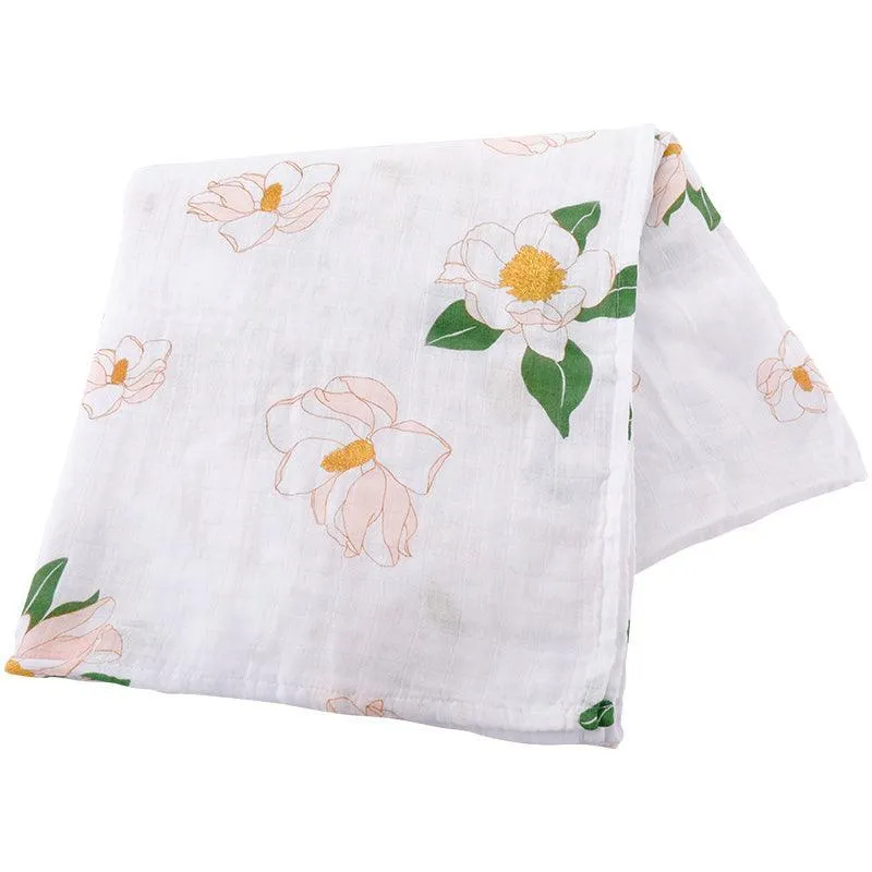 Southern Magnolia Baby Muslin Swaddle Receiving Blanket