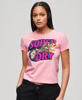 Superdry Moto Graphic Tee (Pink)