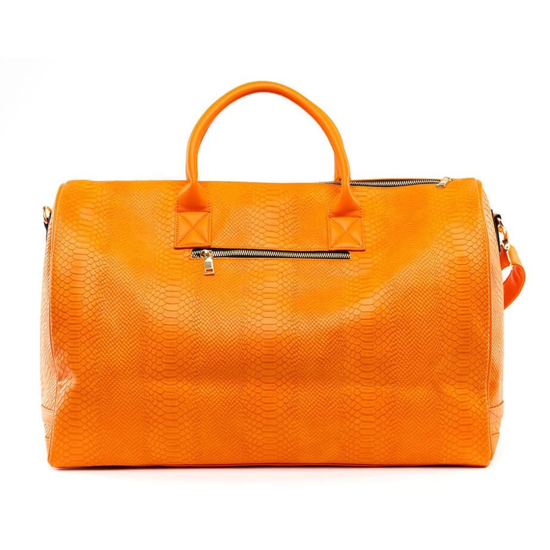 Tangerine Apollo 1 Faux Snakeskin Duffle Bag