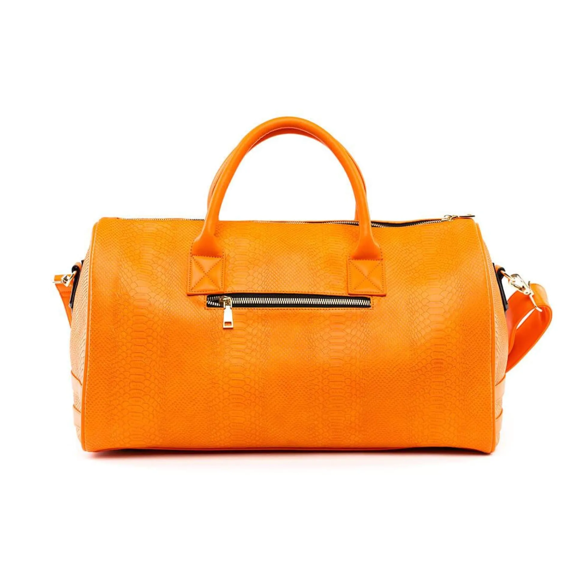 Tangerine Apollo 1 Faux Snakeskin Duffle Bag