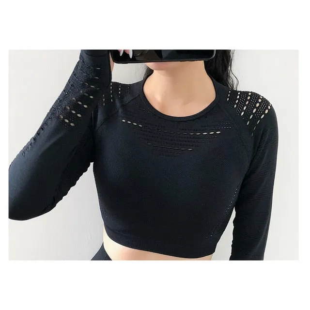 Tireless Stretch Long Sleeve Crop Top