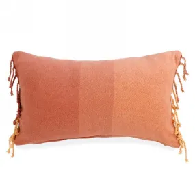 TONES OF ORANGE RECTAGULAR CUSHION WITH FRINGE