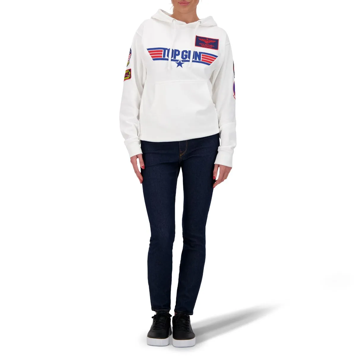 TOP GUN Unisex Logo Hoodie - WHITE