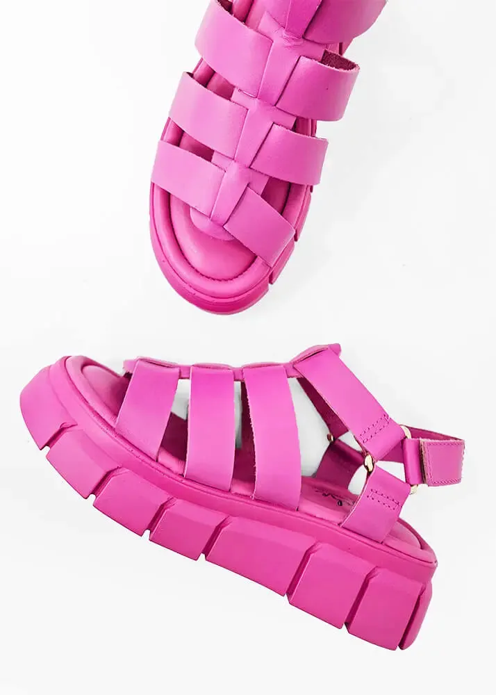 Tyche Beach Platform Sandal in Fuchsia