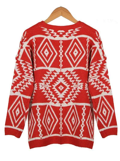 WEALFEEL Retro Print Sweater