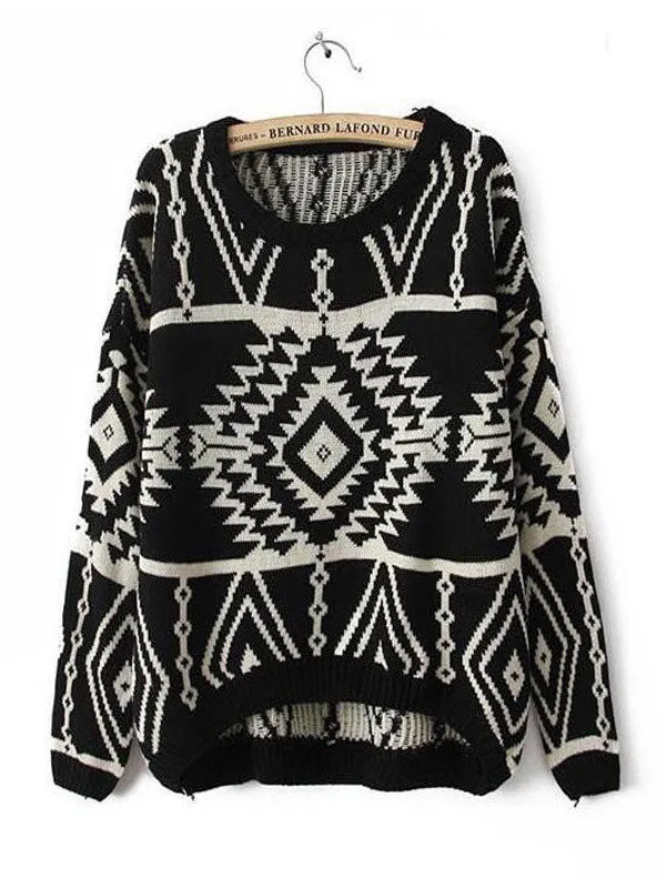 WEALFEEL Retro Print Sweater