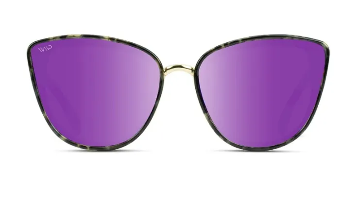 WMP Aria polarized sunglasses, tortoise/mirror purple